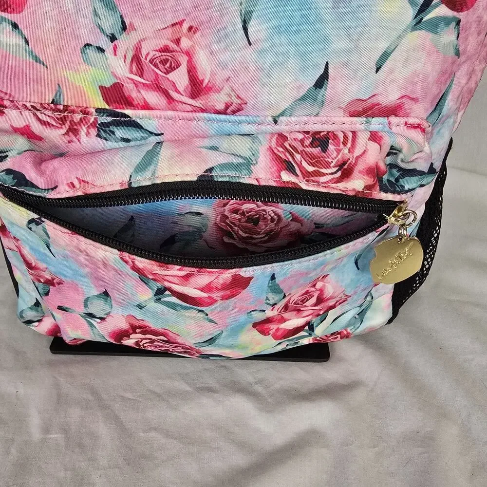 Betsey Johnson Floral Backpack Pink Blue 14